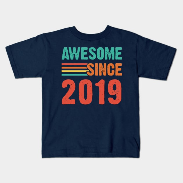 Vintage Awesome Since 2019 Kids T-Shirt by Emma